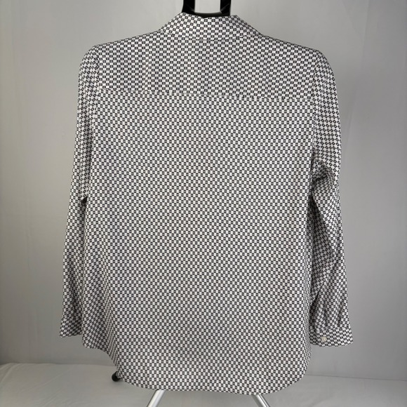 Ann Taylor Petite Geometric Print Button Up Shirt Top Womens‎ Size L NWT - Picture 4 of 7